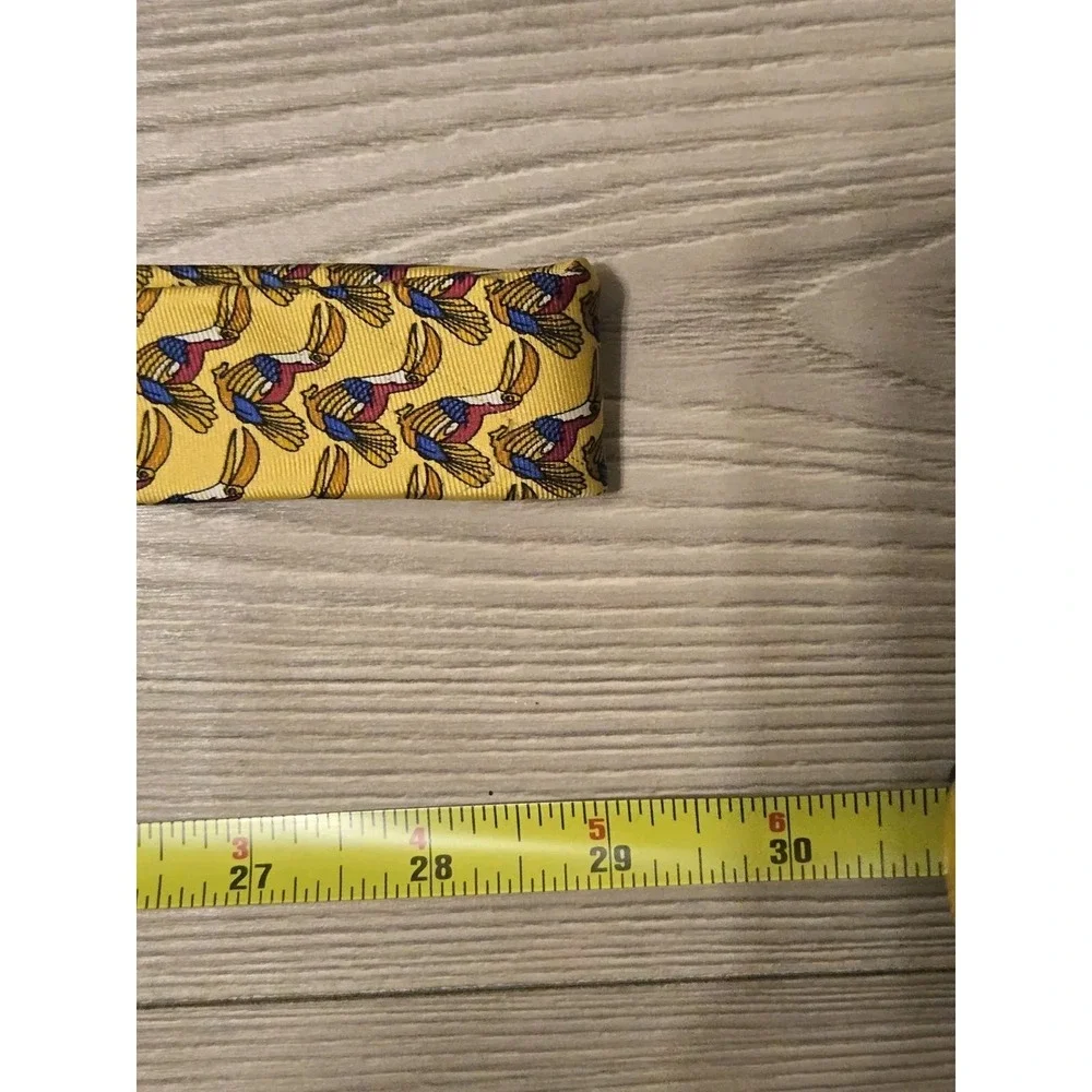 Paul Frederick All Silk Necktie Pelican Bird Yellow 58